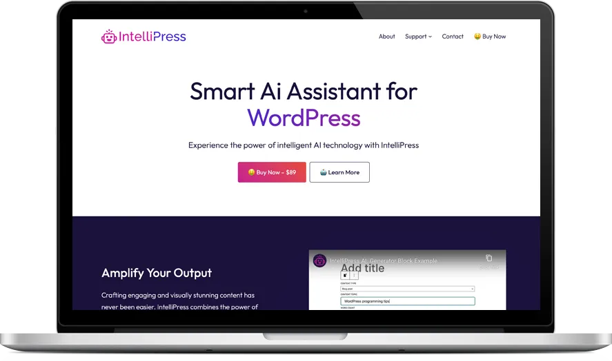 IntelliPress Ai Assistant for WordPress®